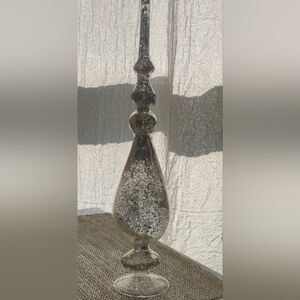 Silver Glass Glitter Finial